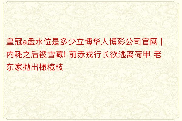 皇冠a盘水位是多少立博华人博彩公司官网 | 内耗之后被雪藏! 前赤戎行长欲逃离荷甲 老东家抛出橄榄枝